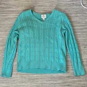 neon light blue cropped sweater